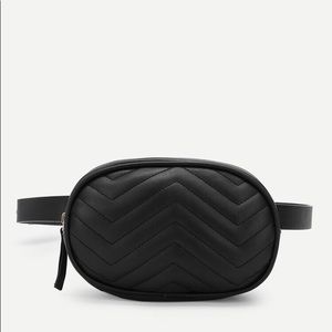 NWOT Chevron PU Fanny Pack With Adjustable Strap